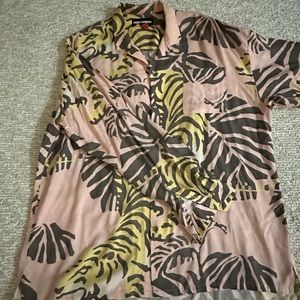 Double Rainbow tiger print dress shirt